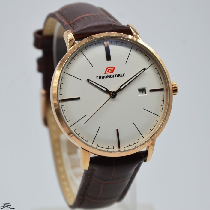 ✨Termurah Chronoforce Cf 5282Mr - Jam Tangan Pria Kulit Original - Brown Limited