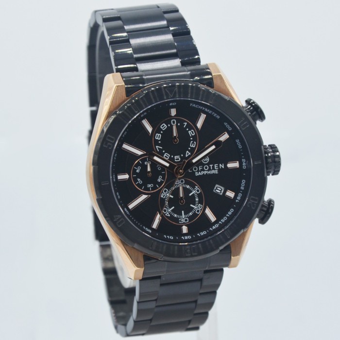 ✨Sale Lofoten 6517Mbr - Jam Tangan Pria Original - Sapphire Black Rose Terbatas