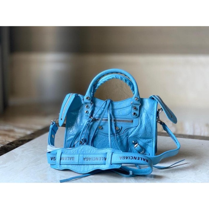 ✨New Balenciaga Classic Mini City Shw With Logo Strap Limited