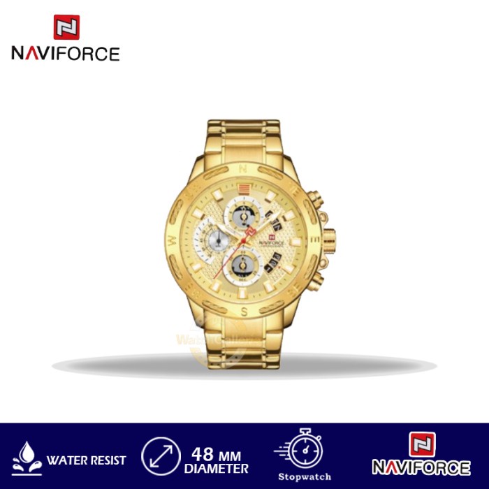✨Sale Jam Tangan Pria Naviforce Nf-9165M Gp-2 Stainless Steel Limited