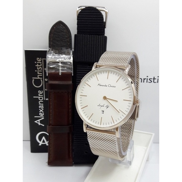 ✨Sale Jam Tangan Pria Alexandre Christie Ac 8566 Soft Rosegold Original Diskon