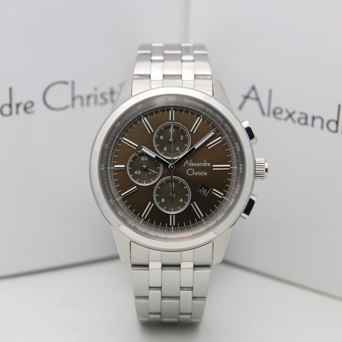 ✨Ready Alexandre Christie Ac 6557 / Ac 6557Mc Silver Brown Original  Garansi Diskon