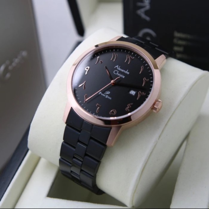 ✨Ready Jam Tangan Pria Alexandre Christie Ac1024 Ac 1024 Black Rosegold Terbatas