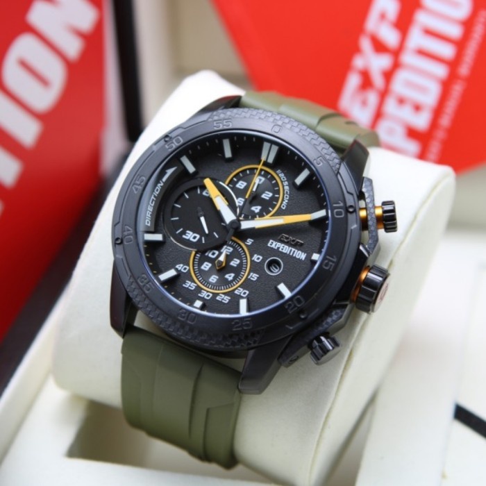 ✨Ready Jam Tangan Pria Expedition Original E6810 Black Green Diskon