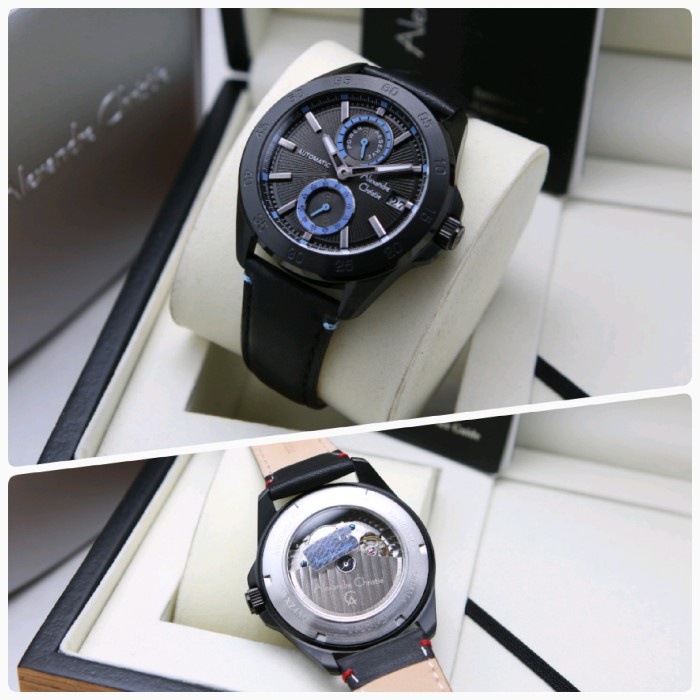 ✨Sale Alexandre Christie Ac 3045 Black Blue Automatic Pria. Original Terbaru