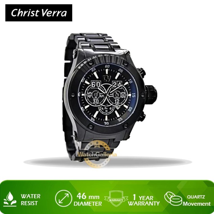 ✨Ready Jam Tangan Christ Verra Cv 71069G-16Blk Original Murah Berkualitas