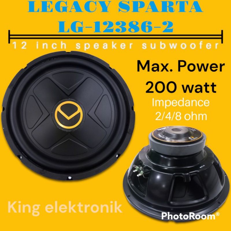 SPEAKER SUBWOOFER 12INCH LEGACY LG 12386-2 SPARTA SERIES