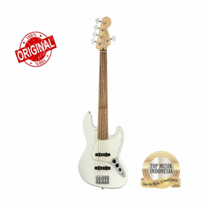 ✅Sale Fender Player Jazz Bass 5-String Pf Polar White Mexico Berkualitas