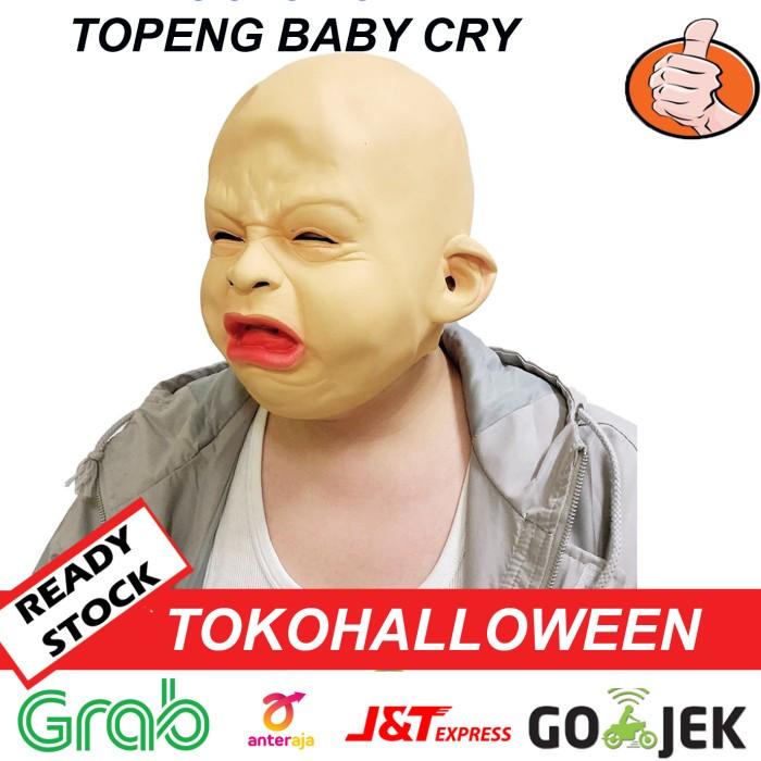 Topeng Kepala Bayi Nangis Bahan Latex Karet Lucu