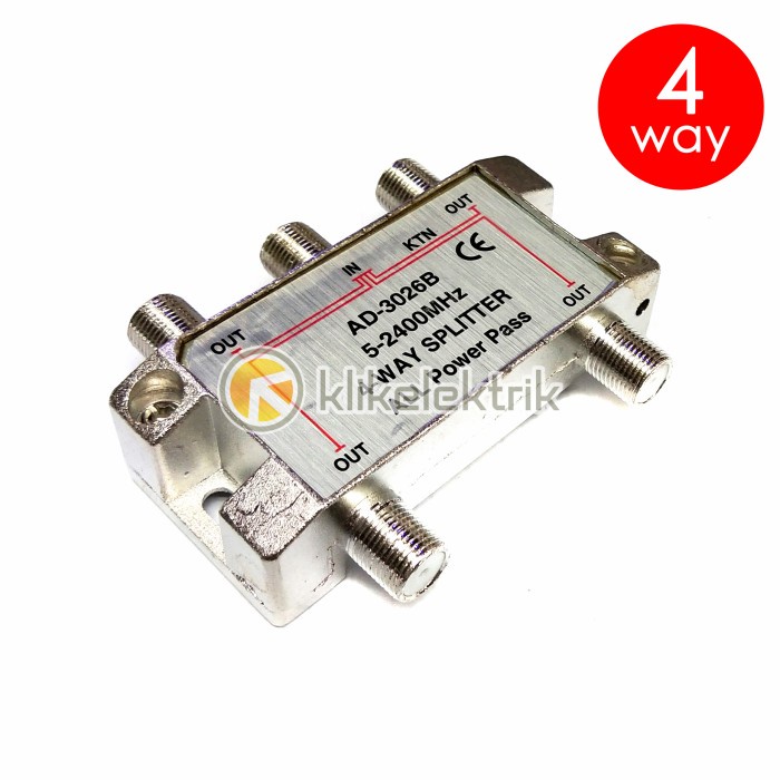 SPLITTER ANTENA TV CABANG 4 WAY
