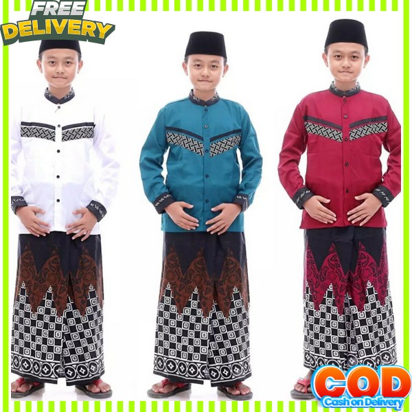 Pakaian Kemeja Bocah Ngaji Baju Atasan Kok Tk Sd Smp Bsju Koko Ana Pakean Muslim Kids Cowo Kokoo Ram