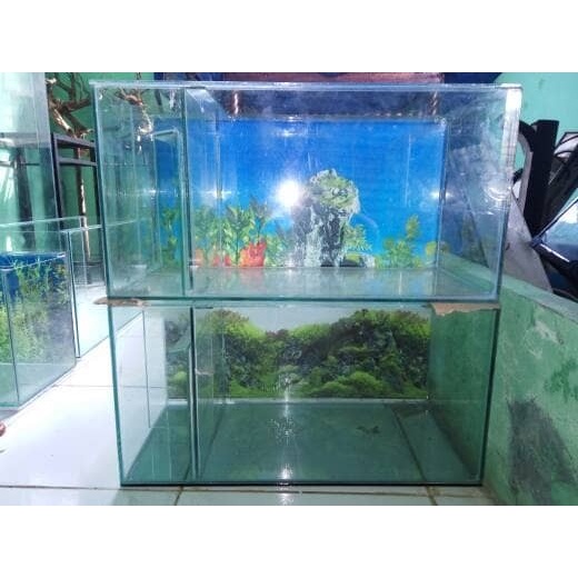 Aquarium Kaca Filter Samping Aquarium Bio Filter Uk. 60X30X30 Cm