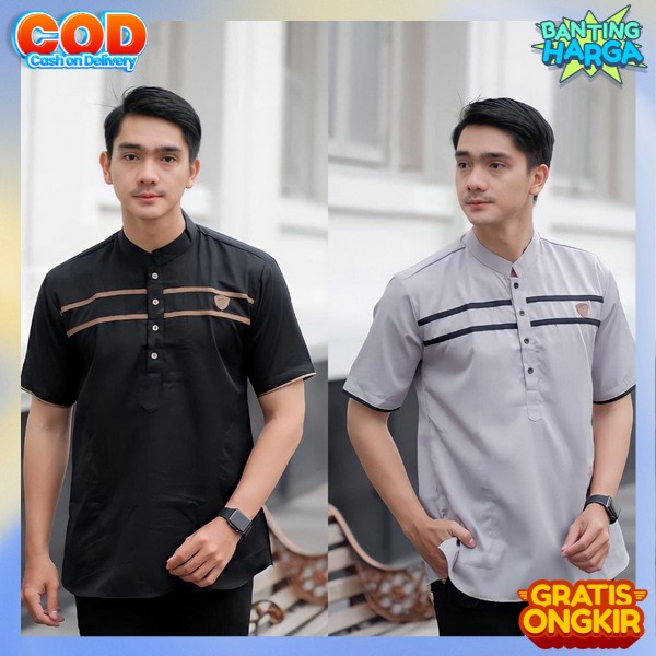 Baju Peria Kemejs Koko Lski Atasan Laki Tebaru 2023 Busana Muslimin Petia Naju Kokoh Pris Hem Lebara