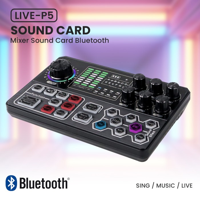 Mixer Sound Card Bluetooth CRUST PRO Sound Card Mini Portable Karaoke