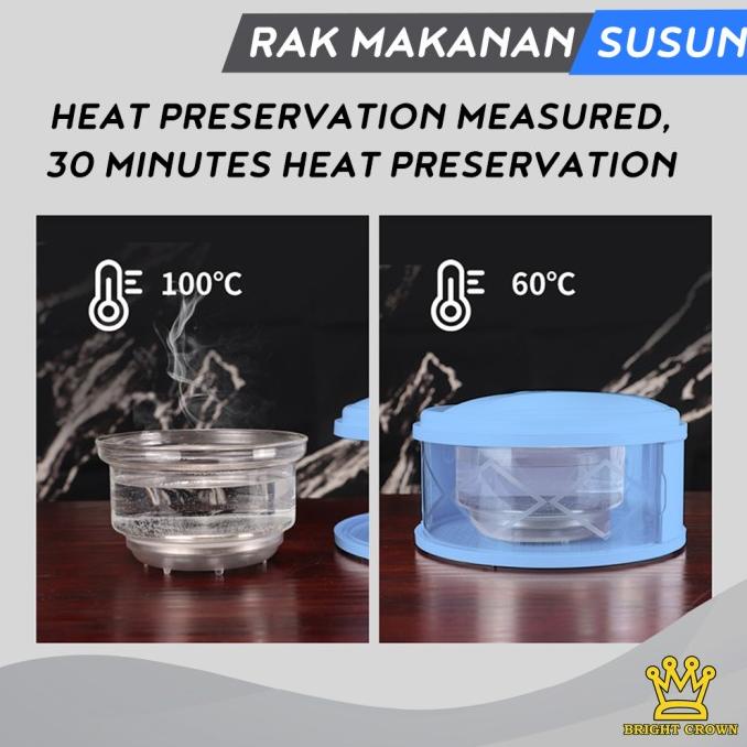 Bright Crown Rak Susun Tudung Saji Penyimpanan Makanan Penutup Sayuran