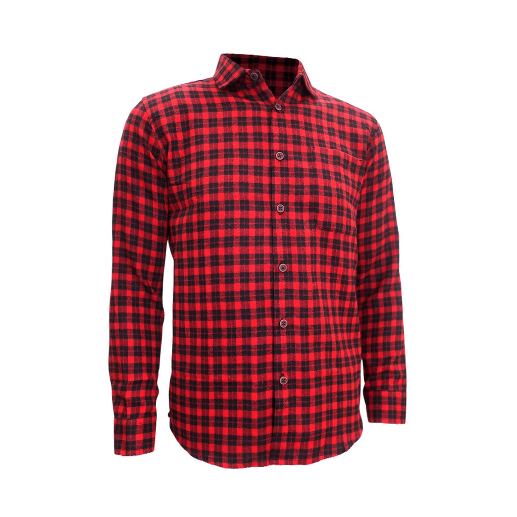 [NEW COLLECTIONS] BEST SELLER Redcliff Kemeja Pria Flannel Panjang Merah 6BK3445E 7C3