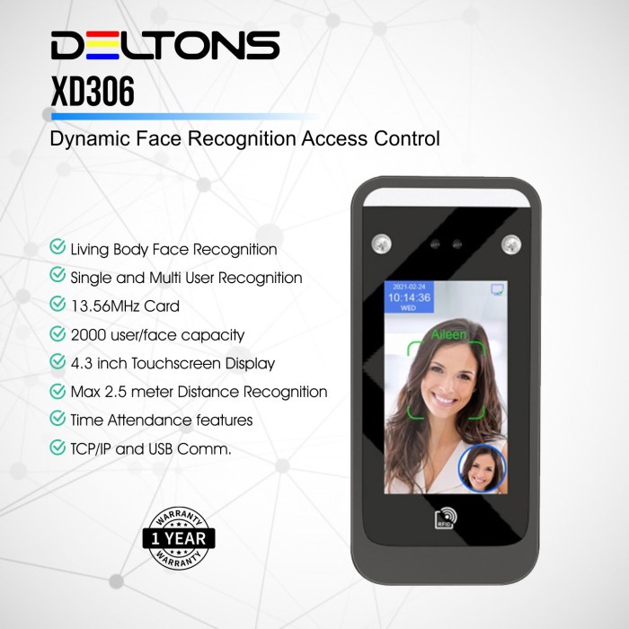✅Termurah Dynamic Face Recognition Deltons Access Control Wajah Akses Absensi Diskon