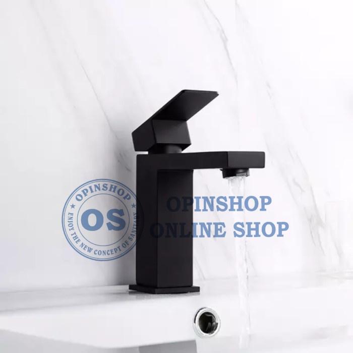 ✅Ori Kran Air Kran Wastafel Stenlis Sus 304 Kotak Panas Dingin Warna Hitam Diskon