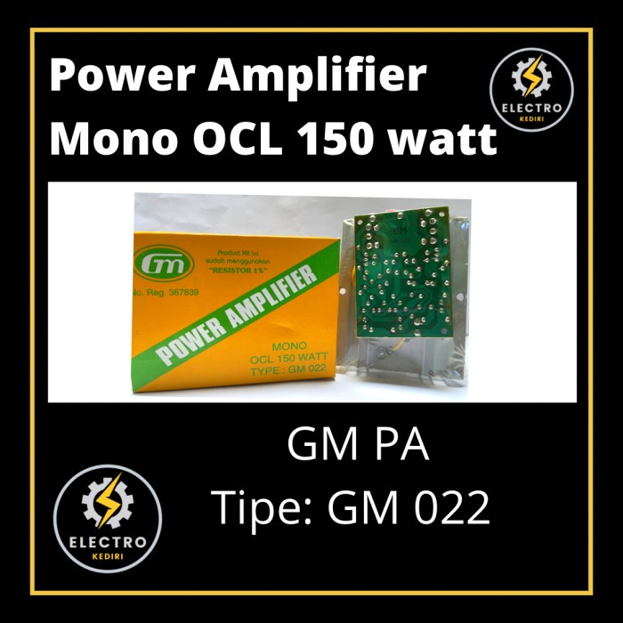 paling diminati] GM Power Amplifier Mono OCL 150 Watt Tipe: GM 022 POWER