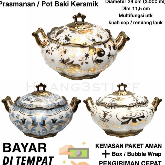 Prasmanan Keramik Bulat / Baki Tempat Lauk Keramik Bulat Prasmanan Termurah