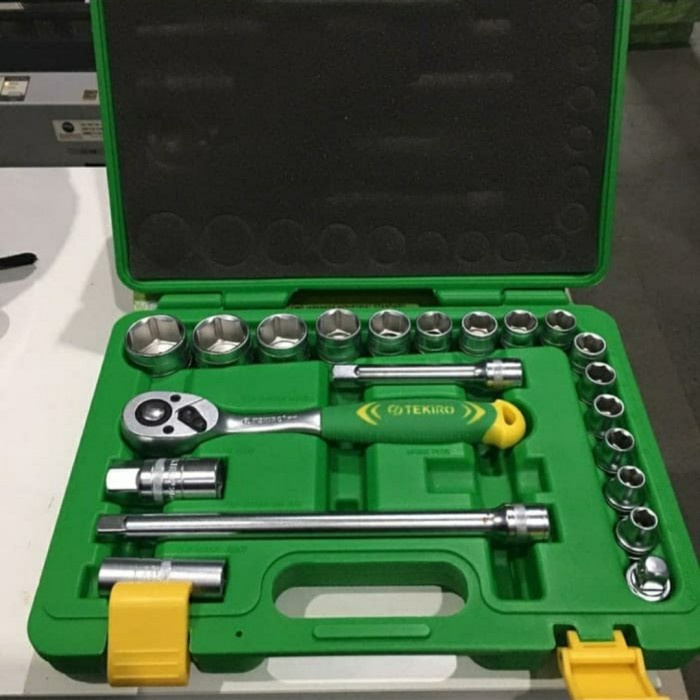 ✅Baru Kunci Shock Set Tekiro 22 Pcs 1/2 Dr 10 - 32 Mm / Kunci Sok Set Terbaru