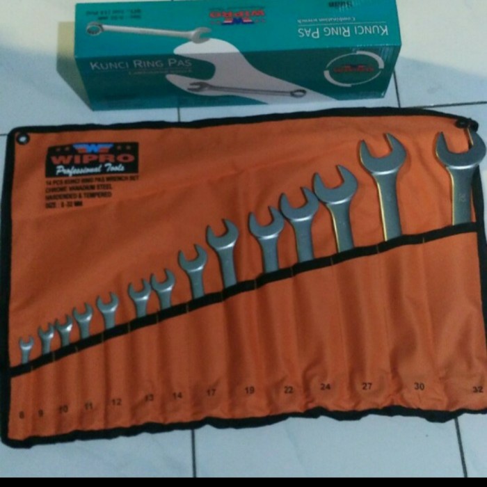 ✅Baru Tool Set 14 Pcs Kunci Ring Pas Wipro Satin 8 - 32 Wipro Berkualitas