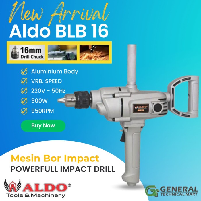 ✅New Aldo Blb16 Mesin Bor 16Mm Heavy Duty Aldo Blb 16 Terbatas
