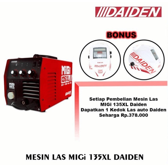 [Original] Mesin Las Daiden / Daiden Welding Inverter - Migi135Xl Terbaru