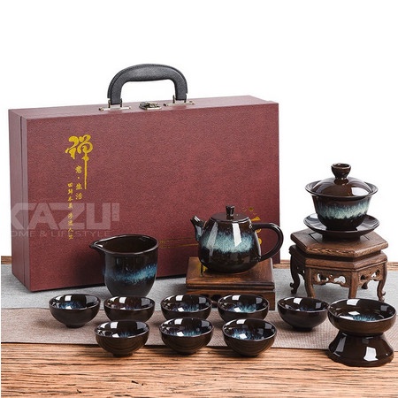 [New Ori] Chinese Teapot Set C05 13In1 Klasik Kung Fu Set Keramik Tea Pot Limited