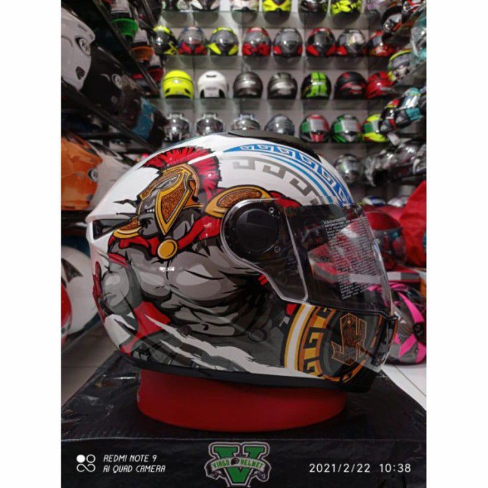 ✨Termurah Helm Zeus Helm Full Face- Zs811/ White Blue / Zeus 811 Berkualitas