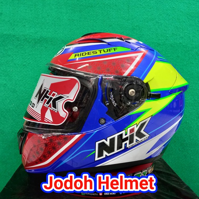 ✨Termurah Nhk Helm Gp Prime Sambo Blue Qso Red Double Visor Diskon