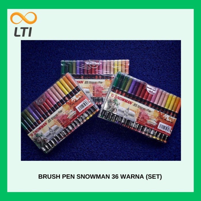 Gaya Murah Brushpen / Brush Pen / Snowman Brushpen 1 Set = 36 Warna / Bm 36