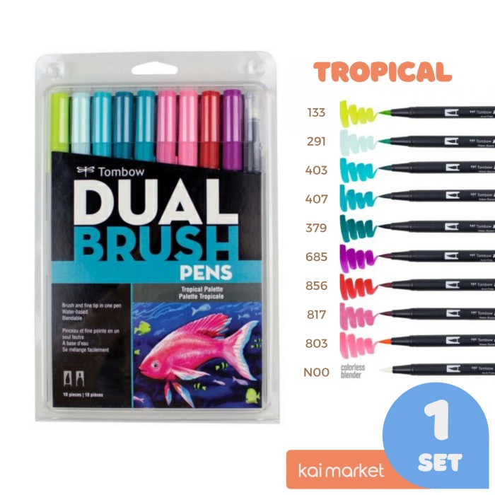 

Gaya Tombow Dual Brush Pen Set Tropical Palette 10 Pcs