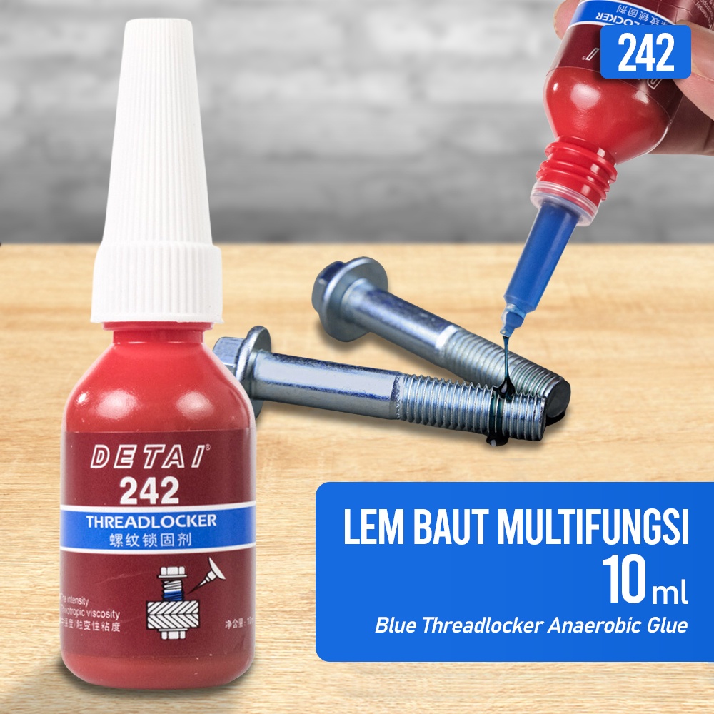 

Lem Baut Multifungsi Blue Threadlocker Anaerobic Glue 10ml / THREAD LOCKING AGENT Cairan UNTUK DRAT MUR BAUT DLL Liquid Threadlocker Blue Anaerobic Adhesive / Lem Ulir Baut/ Tembok Cairan Adhesive Glue Penganti Skrup Perekat Super Kuat Serbaguna Lem