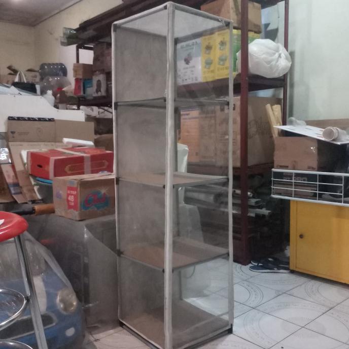 :::::::] Lemari Display Plastik 4 Susun Bongkar Pasang