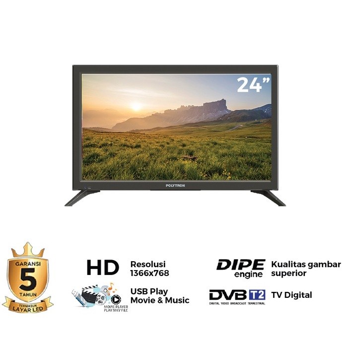 ] POLYTRON LED TV 24 INCH / 32 INCH DIGITAL USB HD HDMI