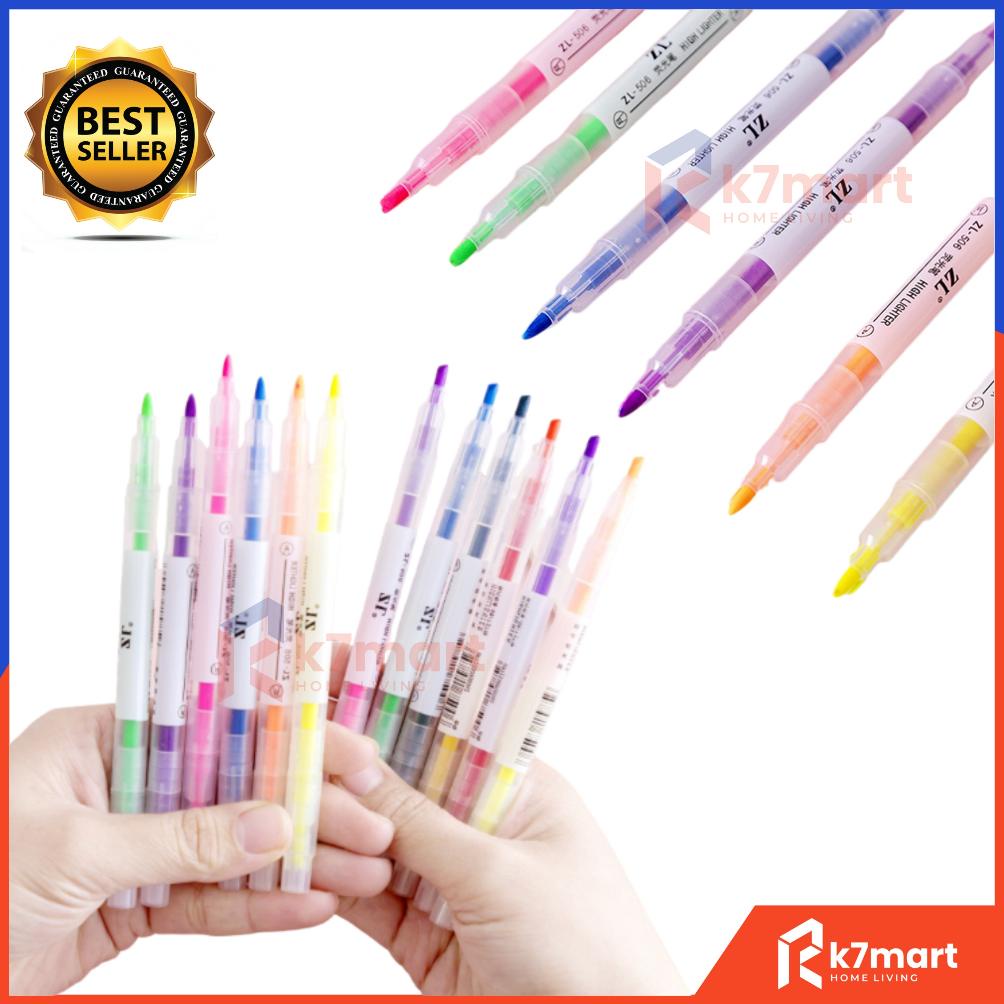 

K7MART HIGHLIGHTER STABILO WARNA WARNI ISI 6PCS 2IN1 2 ARAH / PENSIL STABILO PANJANG WARNA 2 SISI / STABILO SET / PENSIL WARNA MELUKIS MEWARNAI