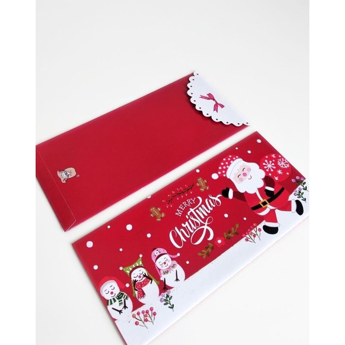

[IMLEK] Amplop Red Natal Angpao Merry Christmas Motif Santa Claus Glosy Paper TERLARIS