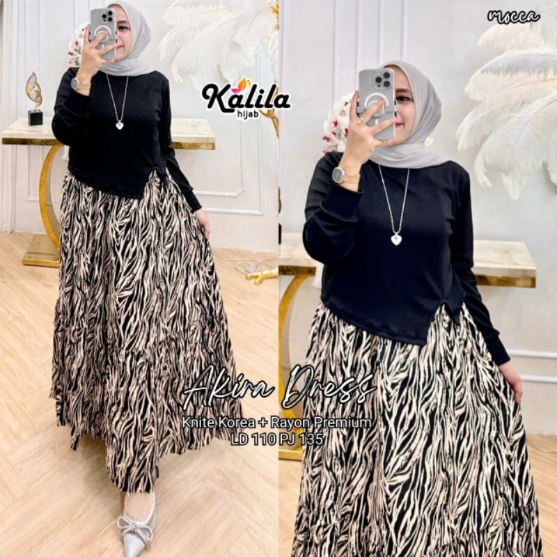 COD DRESS CEWEK KEKINIAN AKIRA DRESS // SYALINA SET MURAH SOLO ORI BY KALILA HIJAB