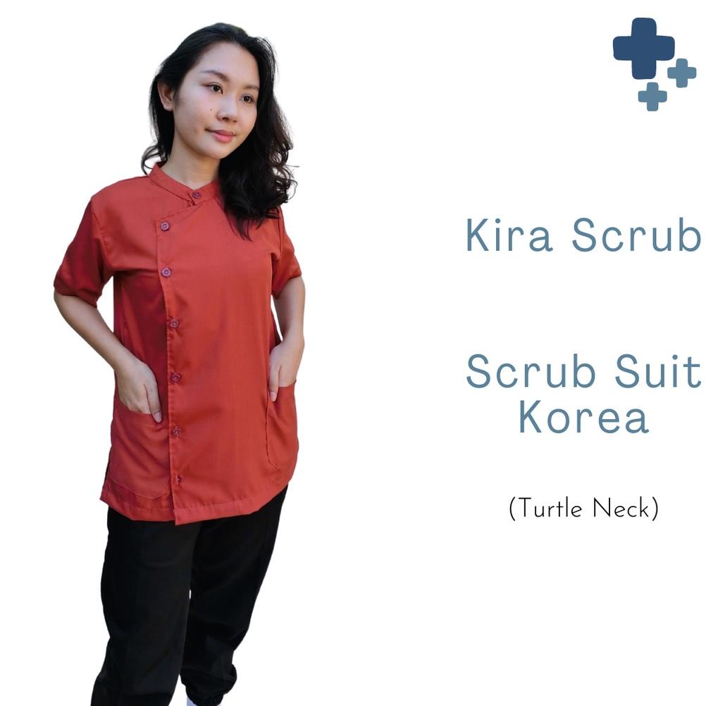 Terlaris Scrub Suit Korea  - Baju Jaga Oka Malam Seragam Perawat Dokter Bidan Petugas Medis | KIRA S