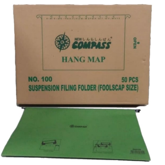 

Promo Hangmap New Compass No 100 Suspension Filling Folder Map Isi 50 Pcs