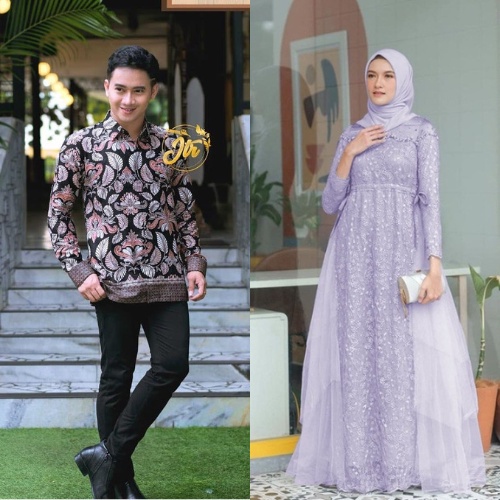 [EXCLUSIVE] MODEL TERKINI TERBARU 2022 OOTD KONDANGAN GAMIS COUPLE KEMEJA BATIK PRIA LUNA DRESS