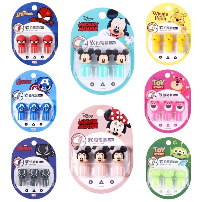 

disney silicone pencil cover tutup pensil karet Prakass