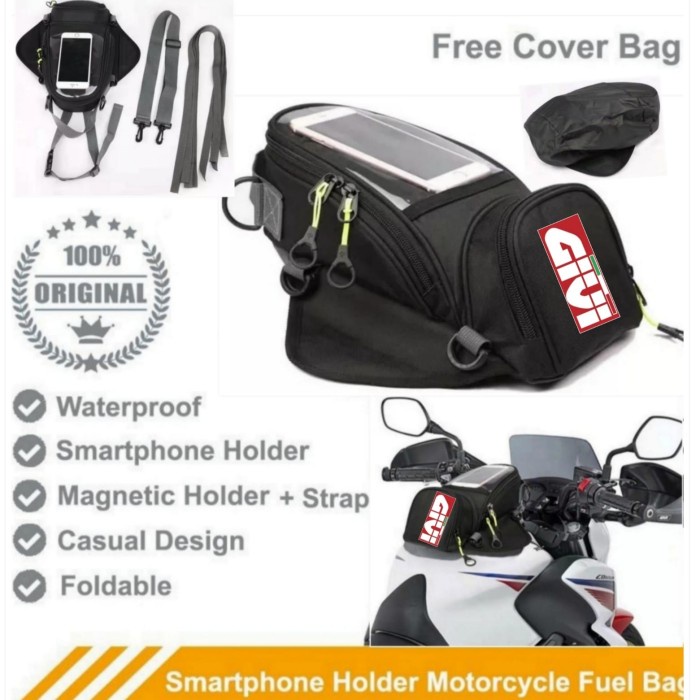 Tas mini tankbag givi magnet slempang touring tas tangki motor 7gear