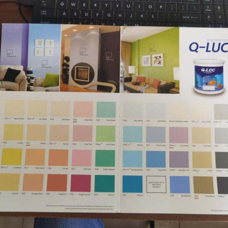 New - QLUC Q Luc Qiluc Cat Tembok Warna Putih Hitam Cream Hijau Biru Abu Nippon Paint Galon 5Kg 5 Kg