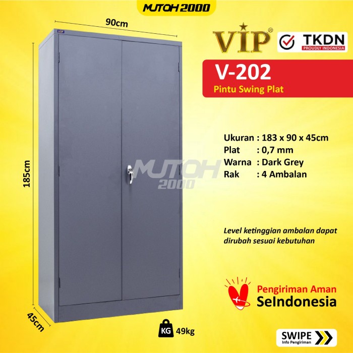 

TKDN VIP V-202 LEMARI ARSIP BESI PINTU SWING PLAT