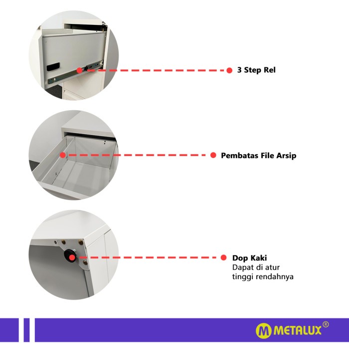 

METALUX GIFU IV - LEMARI ARSIP BESI 4 LACI METAL FILING CABINET