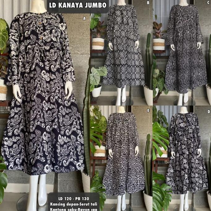 BM548 Daster Muslim Lengan Panjang Batik Jumbo NEW