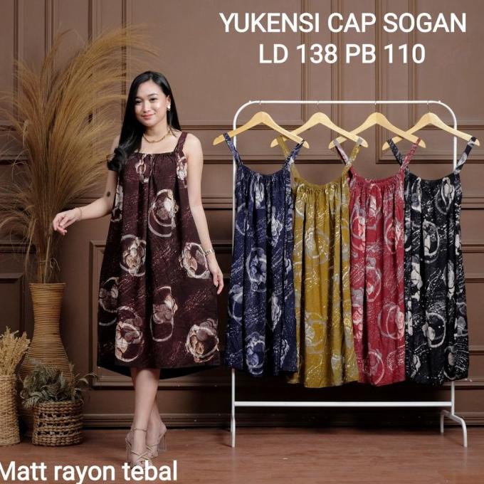 HX750 Daster yukensi tanpa lengan ld 140 baju tidur jumbo sexy batik cap CUCI GUDANG