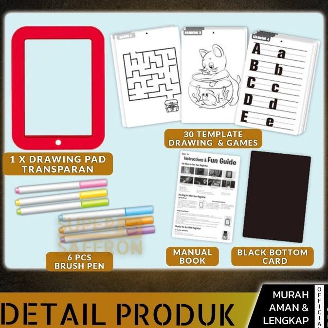 

Papan Tulis Pad LCD Writing Tablet LED Menggambar Neon Pen 9inch